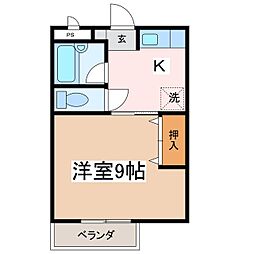 サープラスジュン 1Kの間取図画像