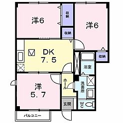 ベルクヴィラB 3DKの間取図画像