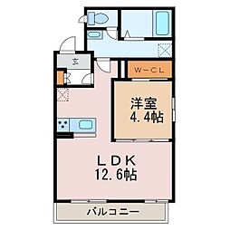 フルールデシャン 1LDKの間取図画像