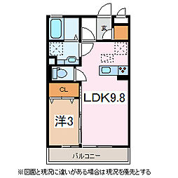 ソレイユ渚 1LDKの間取図画像