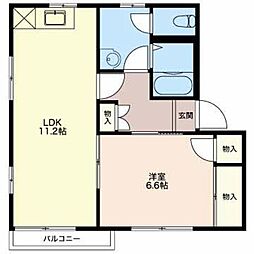 ディアス高松C 1LDKの間取図画像