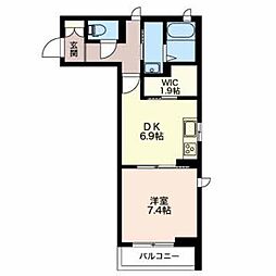 マンション旭 1DKの間取図画像