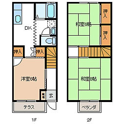 ブライトンハイツ吉田 2階3DKの間取り