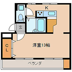 長野電鉄長野線 権堂駅 徒歩11分の賃貸マンション 1階ワンルームの間取り