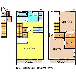 ラ・ヴェリテ 3階2LDKの間取り