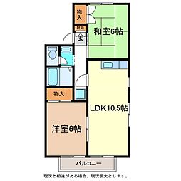 エステート古里 2LDKの間取図画像