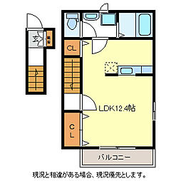 プリマベーラB ワンルームの間取図画像