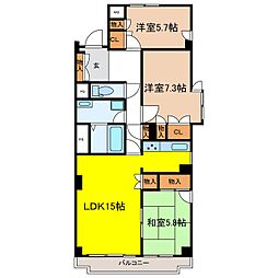 南縣レジデンス 3LDKの間取図画像