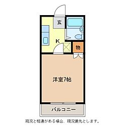 アネックス長野 1Kの間取図画像