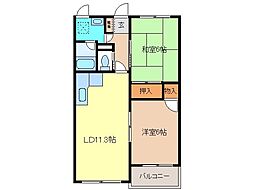 エクセルハウス壱番館 2LDKの間取図画像
