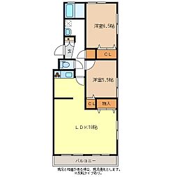 アークハイツ 2LDKの間取図画像