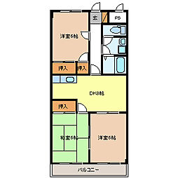 平林ピア2 3DKの間取図画像