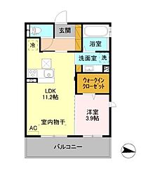 ライフコア吉田小町 1LDKの間取図画像