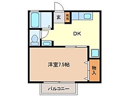 メゾン根岸 1DKの間取図画像