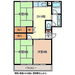 コーポ美松 3DKの間取図画像