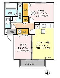 ウィルモア小柴見 2LDKの間取図画像