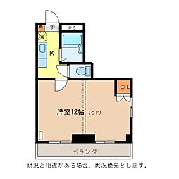 ハニービル 1Kの間取図画像