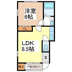 プレメゾン10内川 1階1LDKの間取り