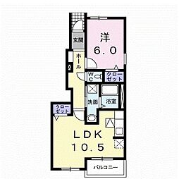 アーバンちくま 1LDKの間取図画像
