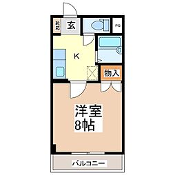 サンパレス篠ノ井 1Kの間取図画像