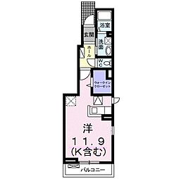 アプローズ2 1Kの間取図画像