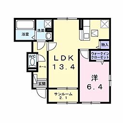 マグノリアコート 青木島 1LDKの間取図画像