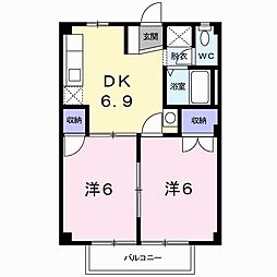 コーポラス花立 2DKの間取図画像