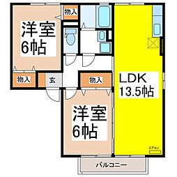 ベイリーフ 2LDKの間取図画像