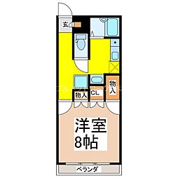 プリムローゼ青木島 1Kの間取図画像