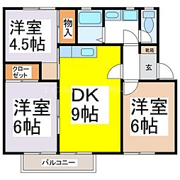 サンシティやよい 3DKの間取図画像