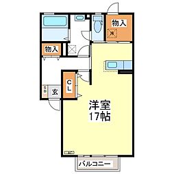ラメゾンドフルール ワンルームの間取図画像