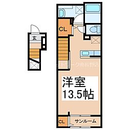 ルーセンス ワンルームの間取図画像