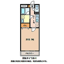 ヴィラ豊科 1Kの間取図画像