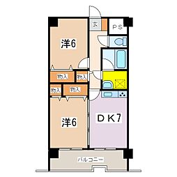 グランビュー東和・安曇野 2DKの間取図画像
