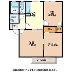 イースト・2A 3DKの間取図画像