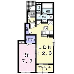 ヴィラ・シーレックスA 1LDKの間取図画像