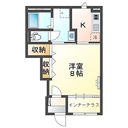 TAKE−G（テイクグラン） 1階1Kの間取り