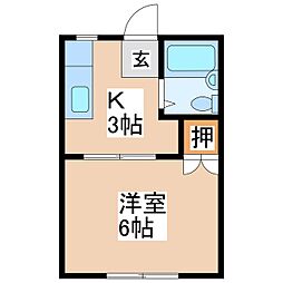 東雲7 1Kの間取図画像