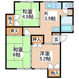 ハイツ南原山 3Kの間取図画像