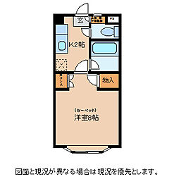 コーポビッグスカイA館 1Kの間取図画像