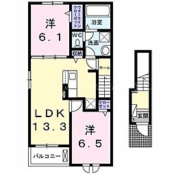 アレグリア 2LDKの間取図画像