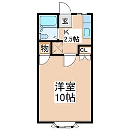 二ノ沢ハイツ 1Kの間取図画像