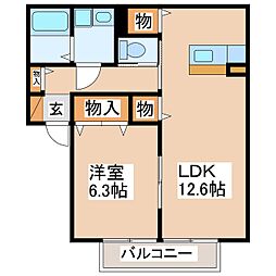シルクガーデン 1LDKの間取図画像