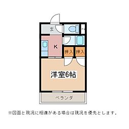 カサ・アサマ 2階1Kの間取り