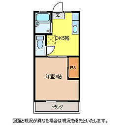 パルコート広丘（吉田） 1階1DKの間取り