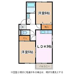ペガーズ・藤沢 2LDKの間取図画像