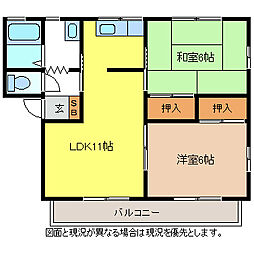 フレグランス・キャピタル 2LDKの間取図画像