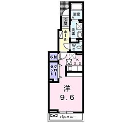 アル・ソーレB 1Kの間取図画像