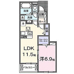 楓 1階1LDKの間取り