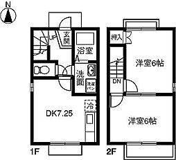 DUPLEX国王177A・B 1階2LDKの間取り